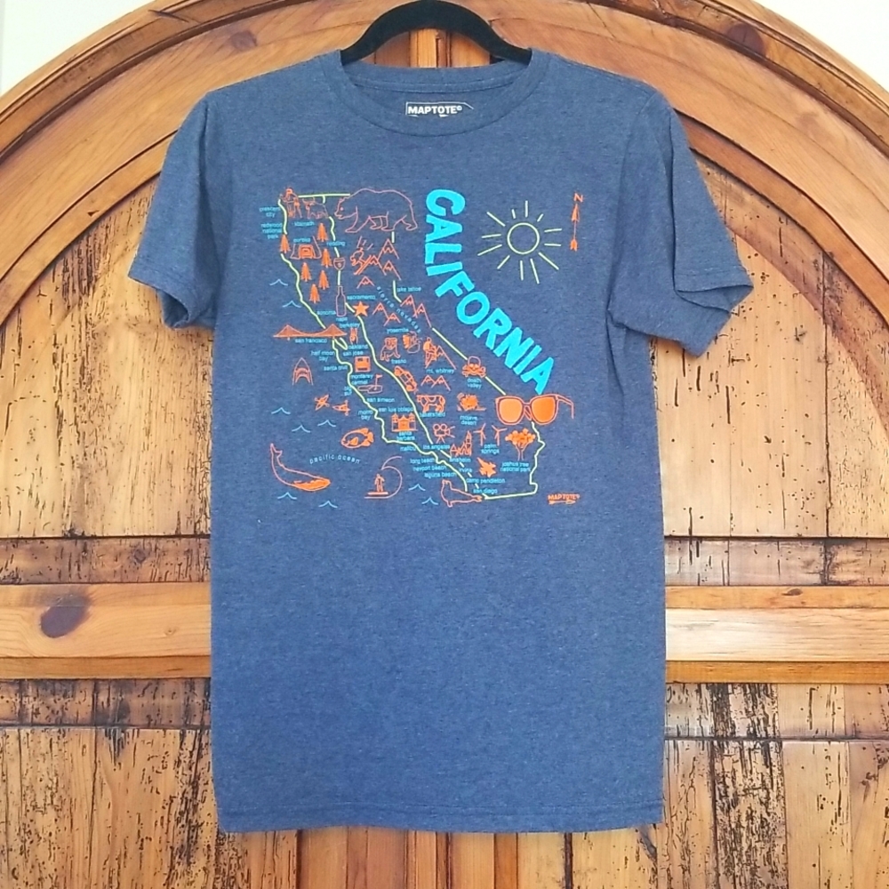 Urban Outfitters California Map Tee Map Tote Vintage Blue